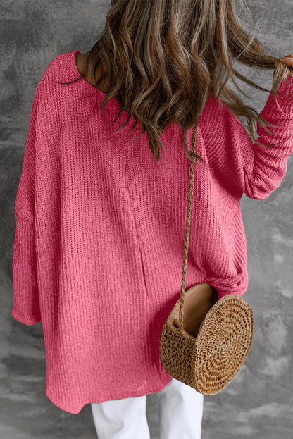 Round Neck High-Low Sweater